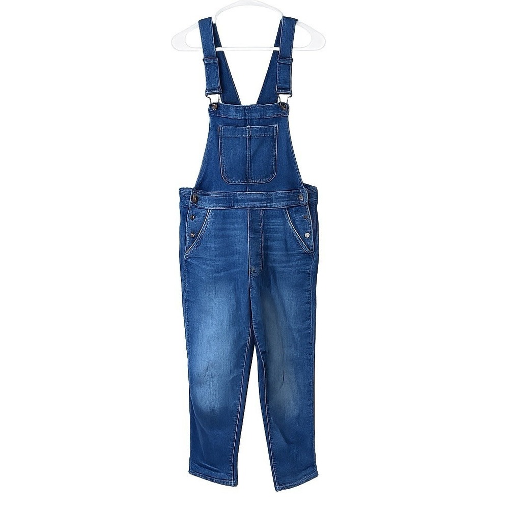 J. Crew Classic Overalls Stretch Women's Medium Denim Jeans Medium Wash